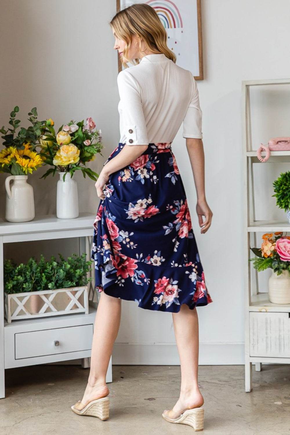 Reborn J Floral Wrap Ruffled Dress - Purcell's Clothing Company