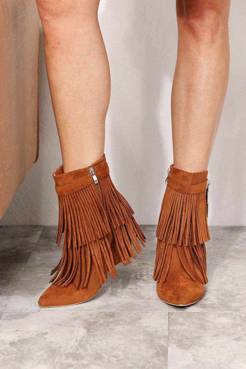 Legend Women's Tassel Wedge Heel Ankle Booties - Purcell's Clothing Company