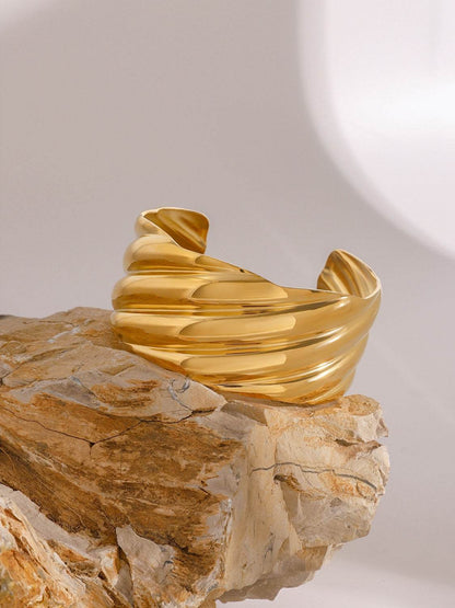 18K Gold-Plated Stainless Steel Open Ring - Purcell's Clothing Company