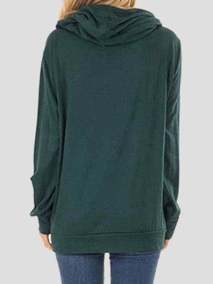 Drawstring Letter Graphic Long Sleeve Hoodie - Purcell's Clothing Company