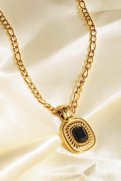 18K Gold Plated Inlaid Rhinestone Pendant Necklace - Purcell's Clothing Company