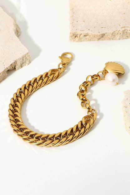 18K Gold-Plated Curb Chain Bracelet - Purcell's Clothing Company