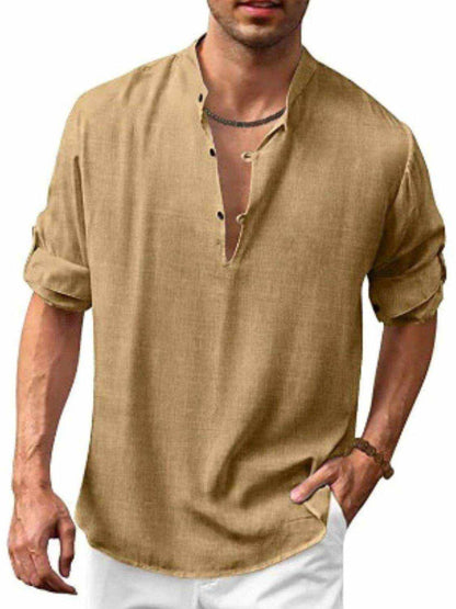 Half Button Long Sleeve Shirt - Purcell's Clothing Company