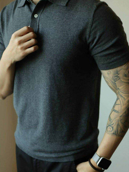 Plus Size Button Detail Short Sleeve Polo - Purcell's Clothing Company