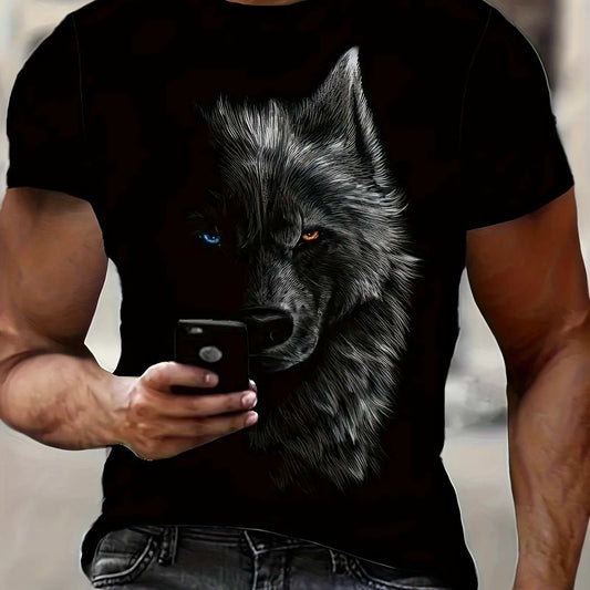 3D Wolf Graphic Print Tee