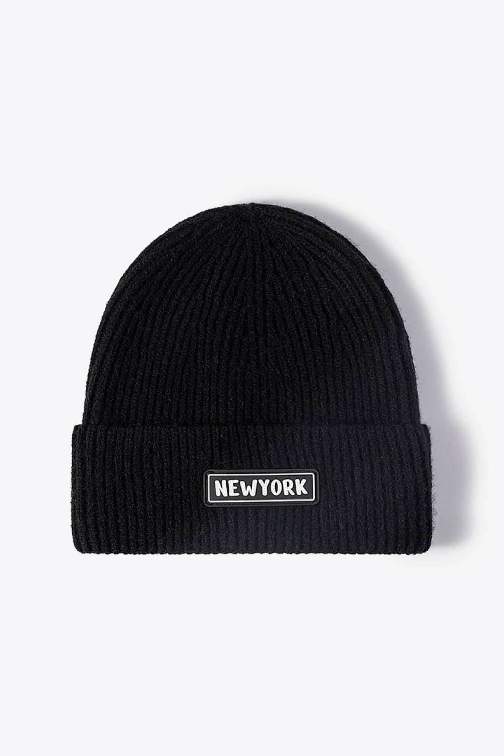 NEWYORK Patch Rib-Knit Cuffed Beanie - Purcell's Clothing Company