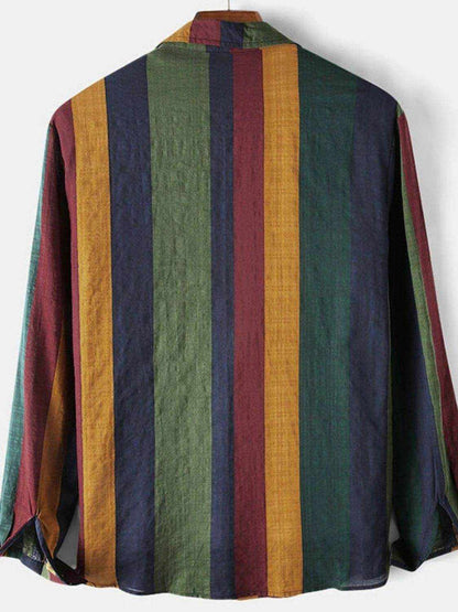 Contrast Striped Button Down Shirt - Purcell's Clothing Company