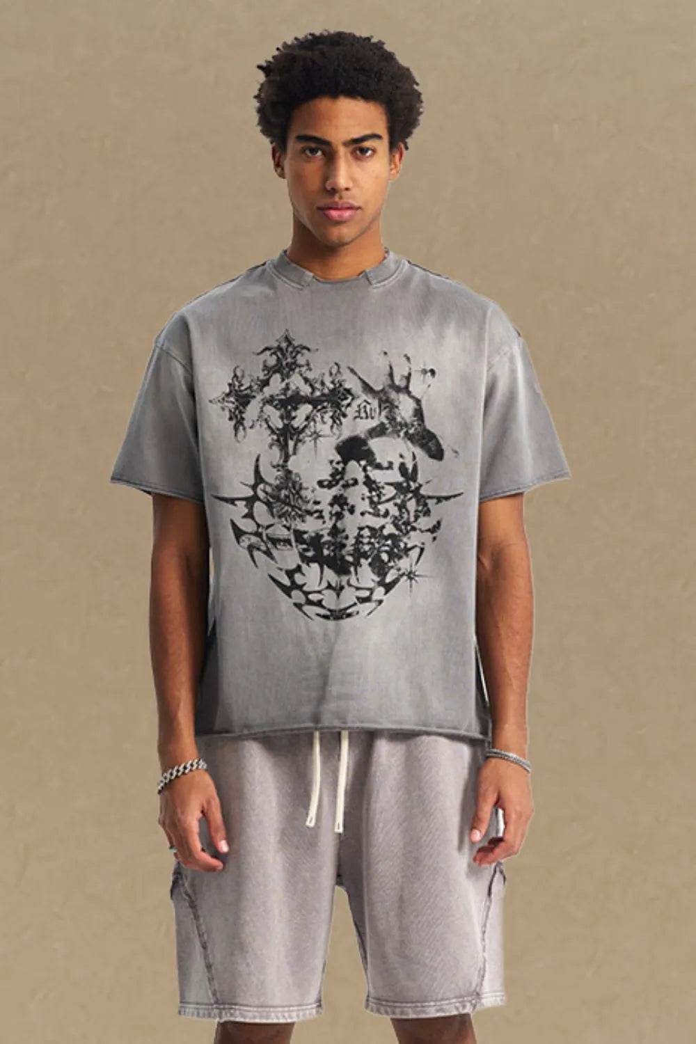 Graphic Round Neck Half Sleeve T-Shirt - Purcell's Clothing Company
