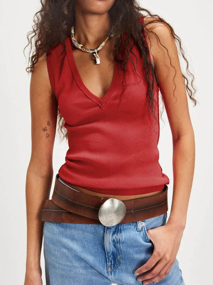 V-Neck Wide Strap Tank - Purcell's Clothing Company