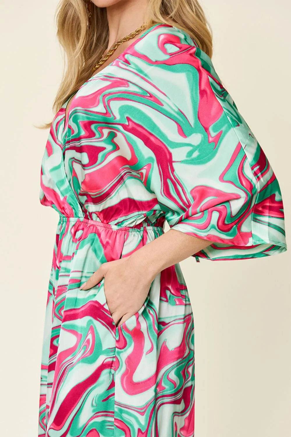 Double Take Full Size Half Sleeve Wide Leg Jumpsuit - Purcell's Clothing Company