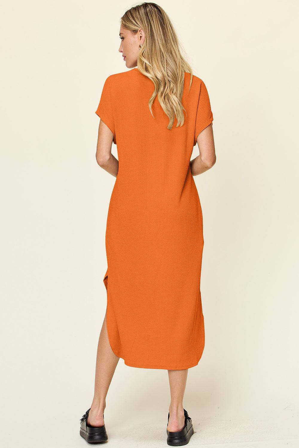 Full Size Sleeve Slit Dress - Purcell's Clothing Company - 