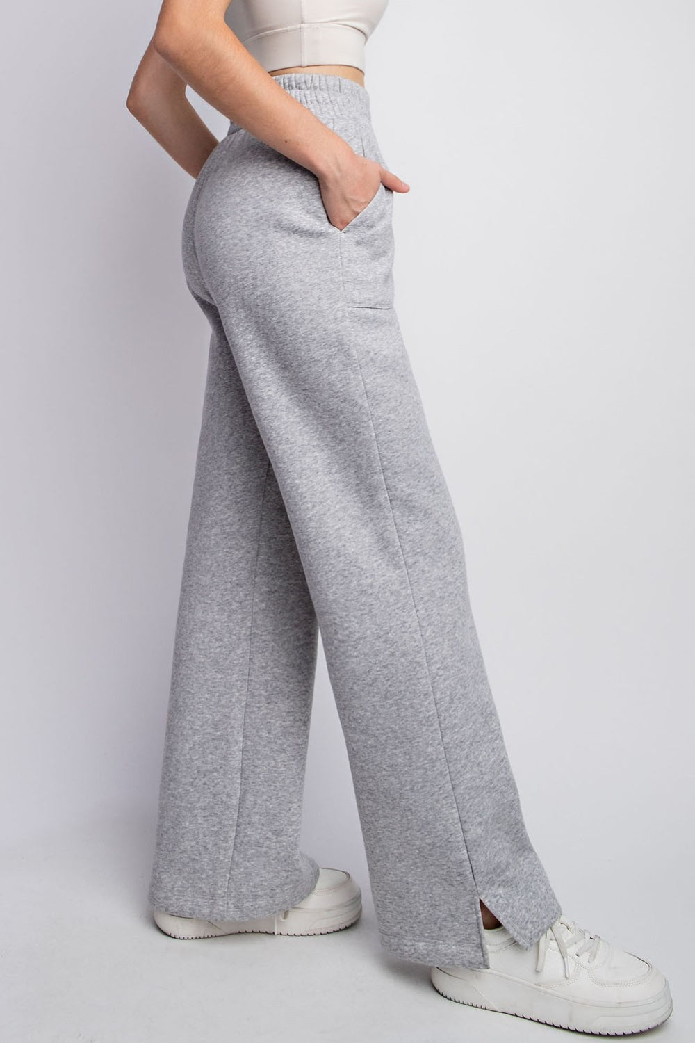 Full Size Straight Slit Sweatpants - Purcell's Clothing Company - 