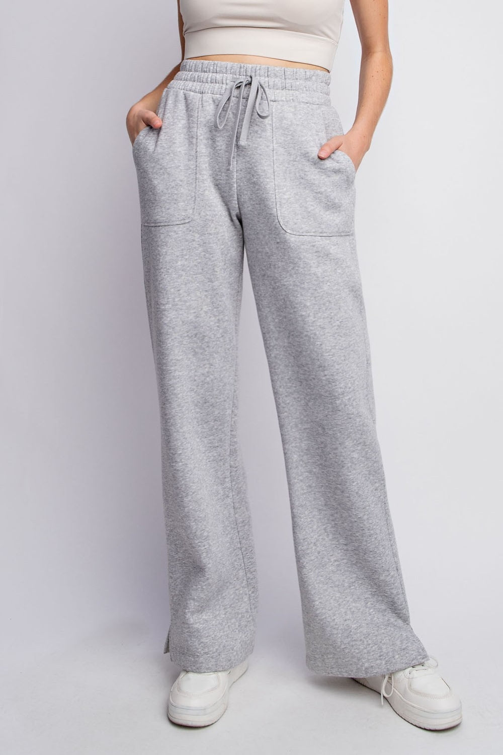 Full Size Straight Slit Sweatpants - Purcell's Clothing Company - 