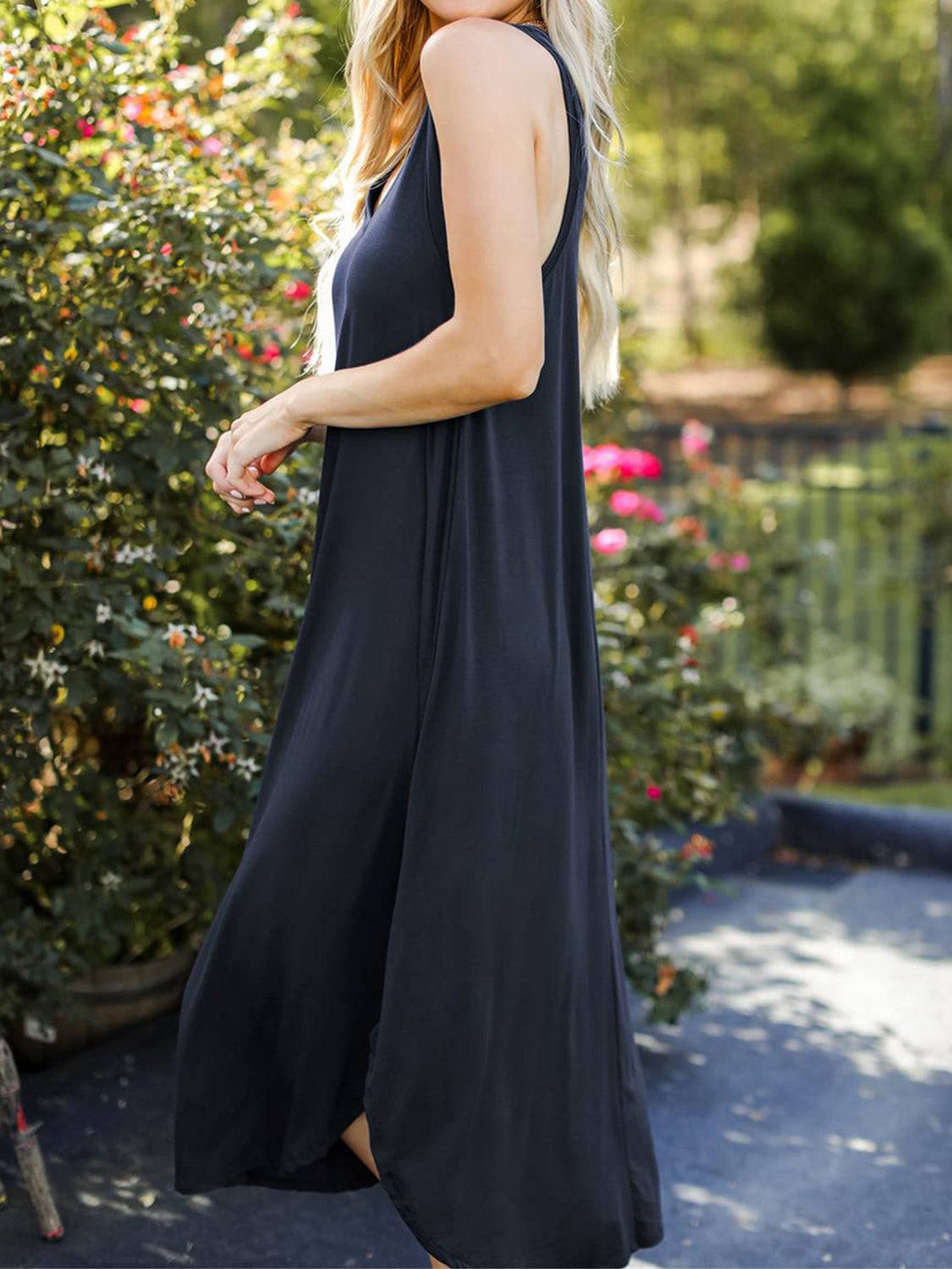 Full Size V - Neck Midi Tank Dress - Purcell's Clothing Company - 