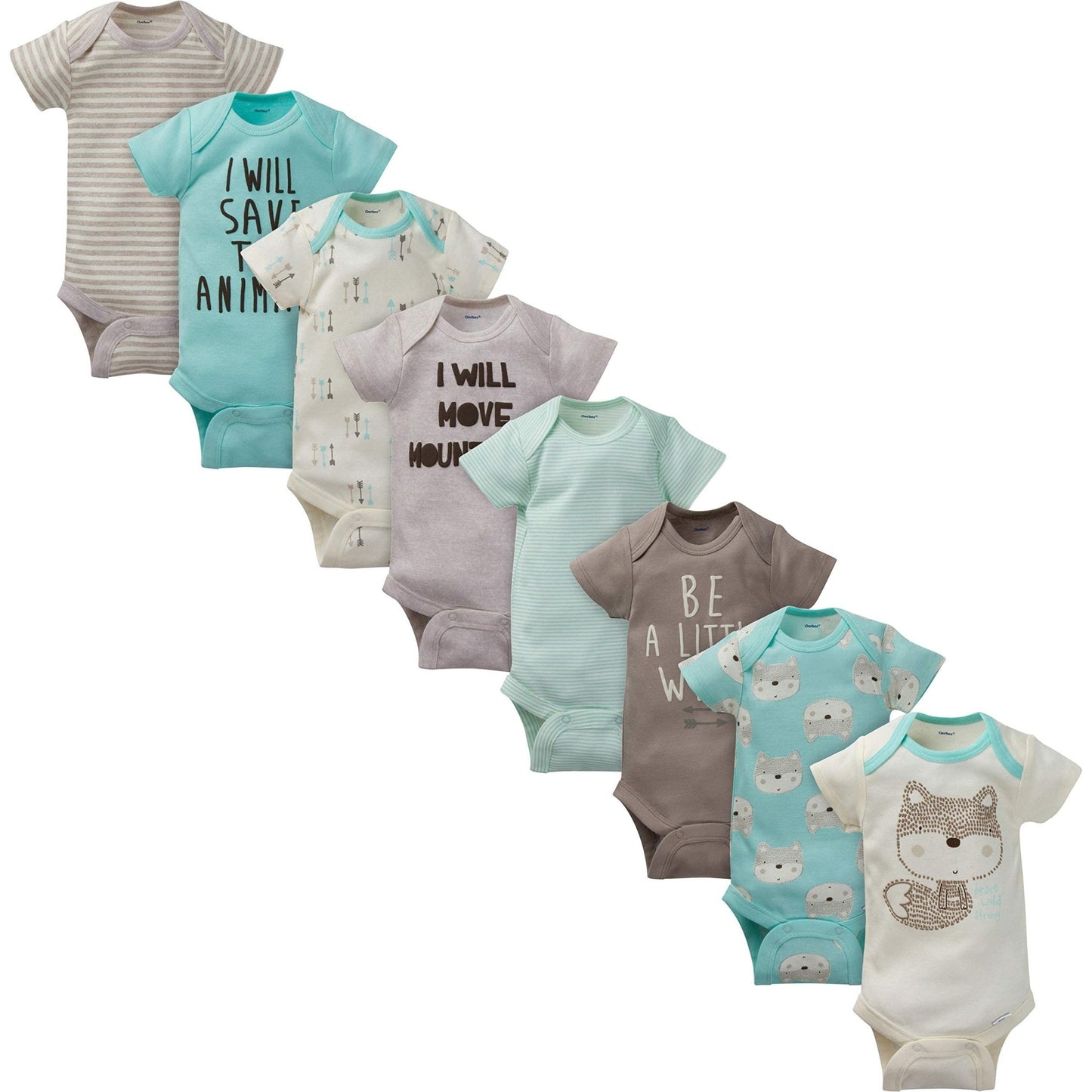 Gerber Baby 8 - Pack Short Sleeve Onesies Bodysuits - Purcell's Clothing Company - 