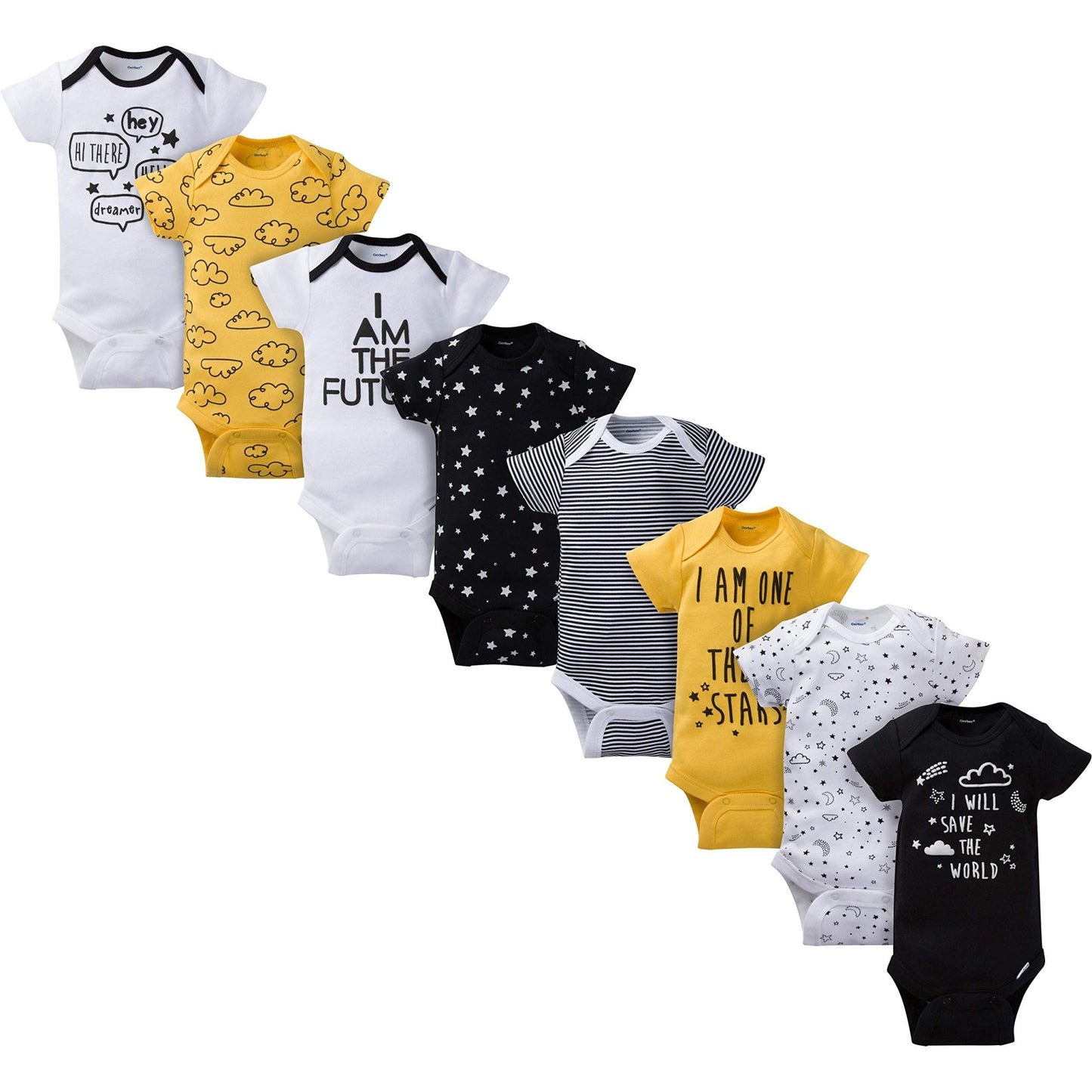 Gerber Baby 8 - Pack Short Sleeve Onesies Bodysuits - Purcell's Clothing Company - 