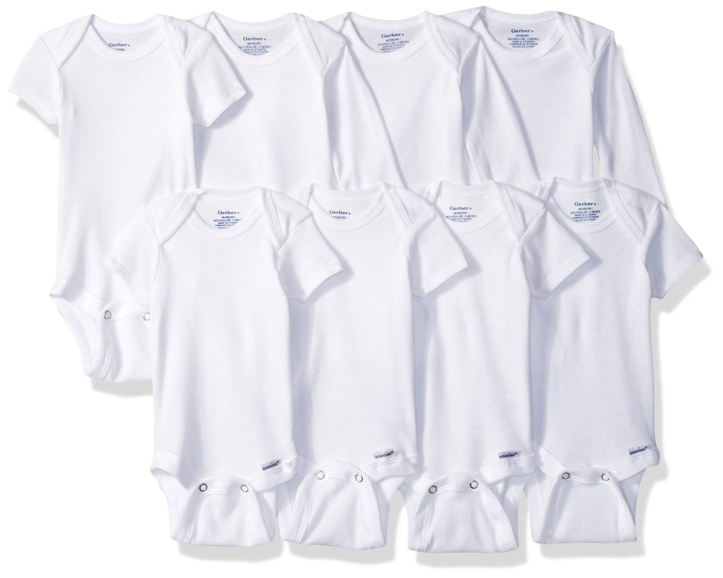 Gerber Baby 8 - Pack Short Sleeve Onesies Bodysuits - Purcell's Clothing Company - 