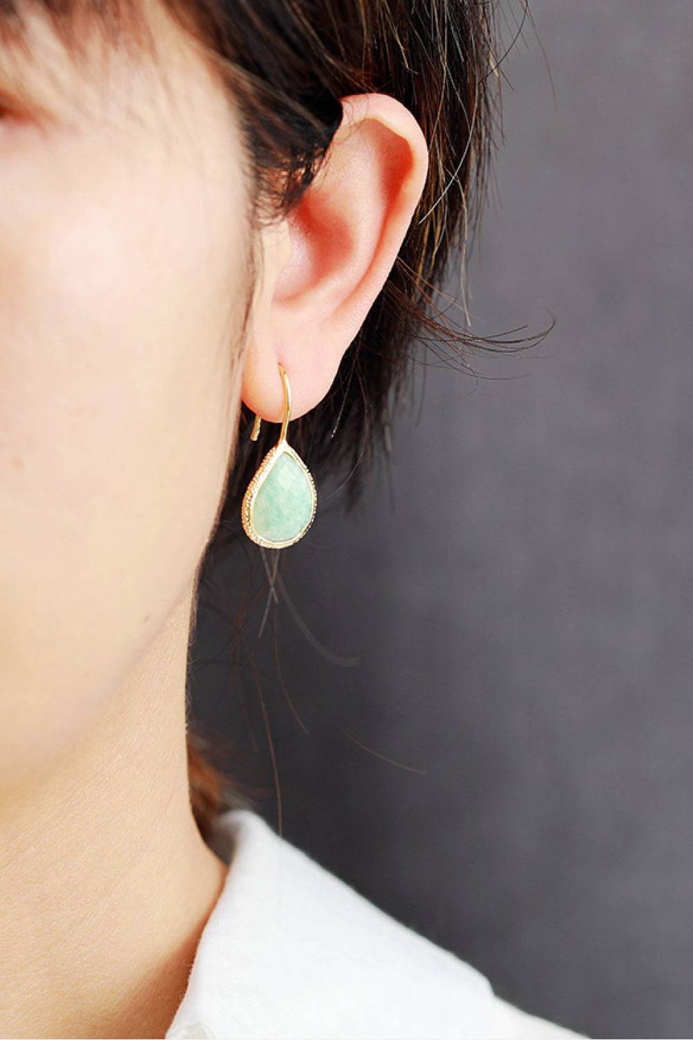 Handmade Natural Stone Teardrop Earrings - Purcell's Clothing Company - 