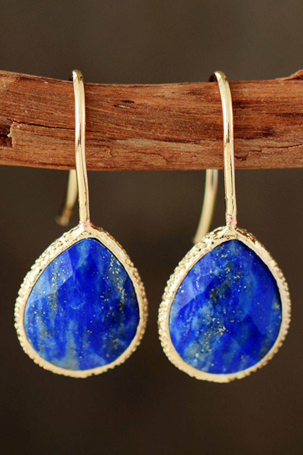 Handmade Natural Stone Teardrop Earrings - Purcell's Clothing Company - 