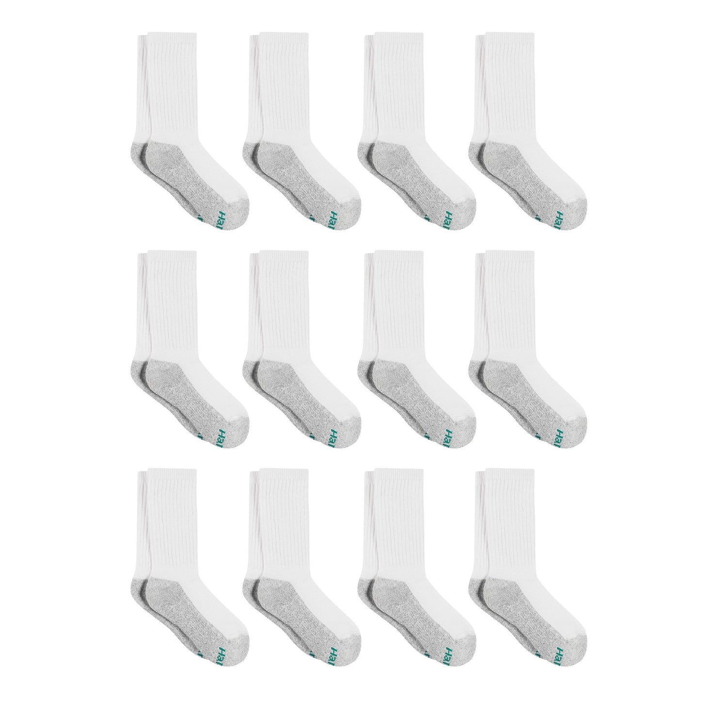 Hanes Double Tough Cushioned Crew Socks (12 Pair Pack) - Purcell's Clothing Company - 