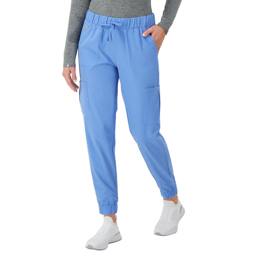 Hanes Women's Scrubs Cargo Joggers, Healthcare Scrub Joggers for Women, Moisture Wicking Large Ciel Blue - Purcell's Clothing Company - 