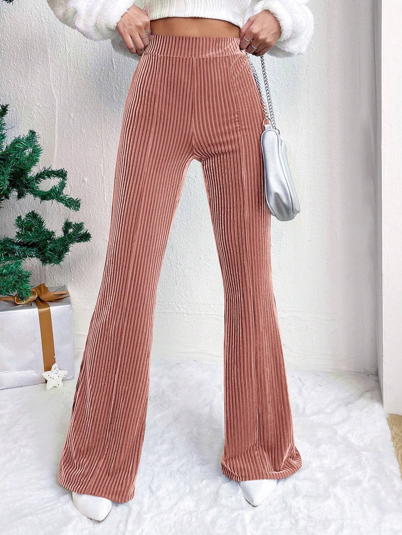 High Waist Lamp Wick Corduroy Bell - bottom Pants Wide Leg Women - Purcell's Clothing Company - 0