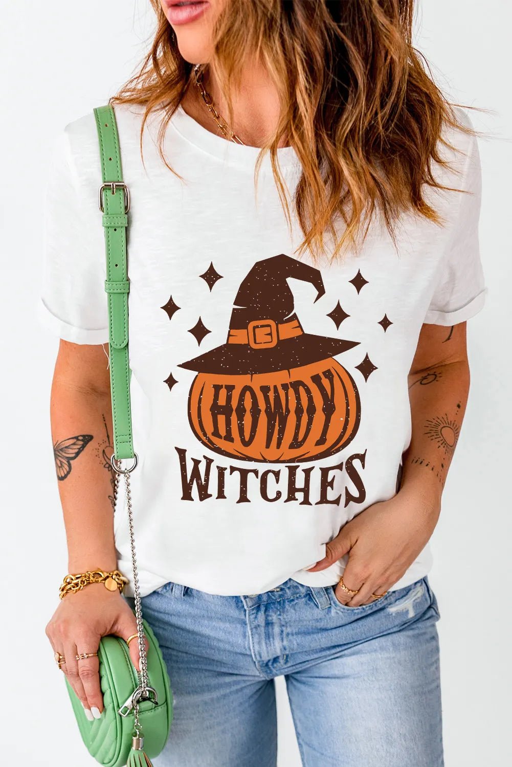 HOWDY WITCHES Round Neck Short Sleeve T-Shirt - Purcell's Clothing Company - 