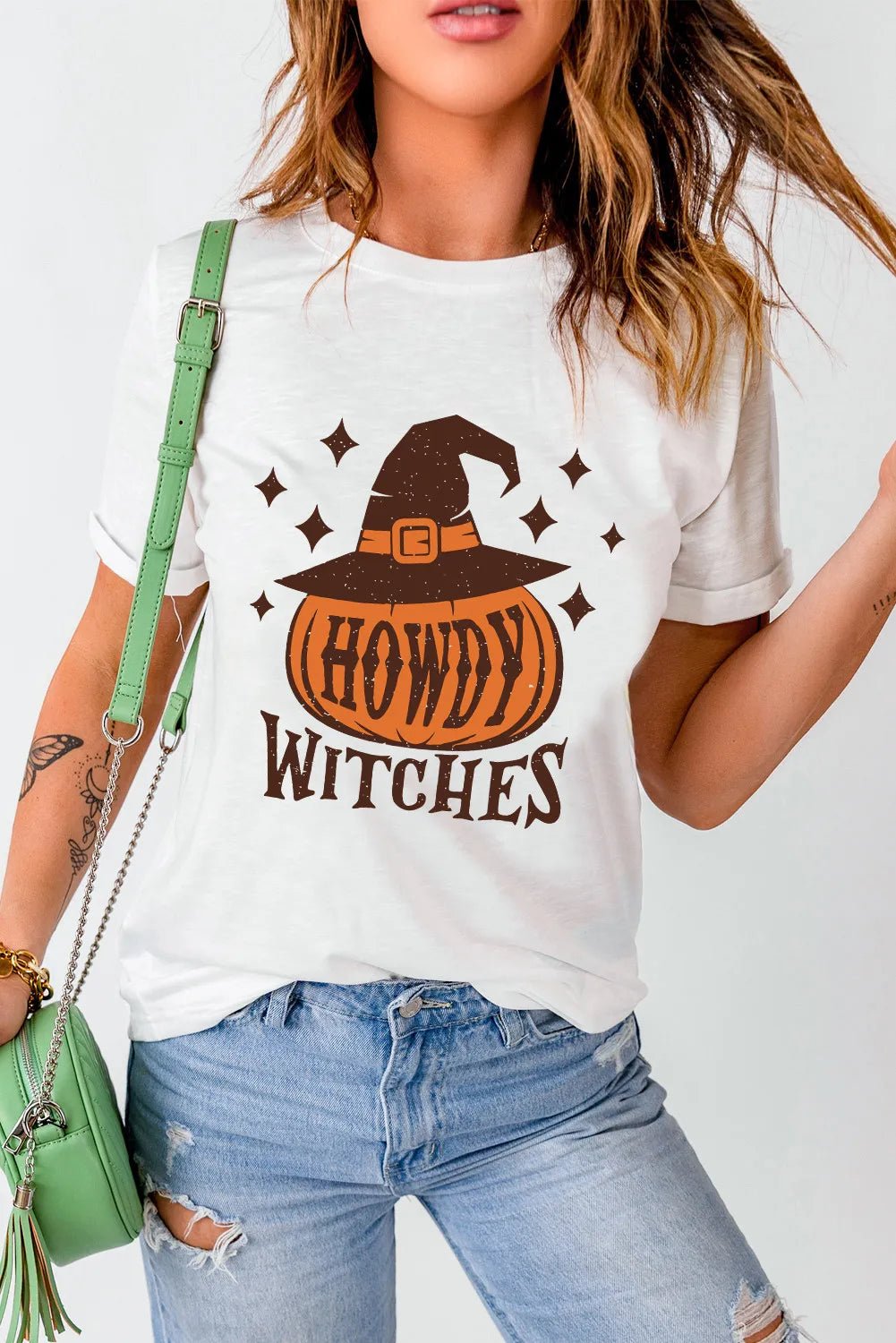 HOWDY WITCHES Round Neck Short Sleeve T-Shirt - Purcell's Clothing Company - 