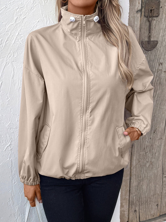 Ivy Lane Pocketed Zip Up Long Sleeve Jacket - Purcell's Clothing Company - 