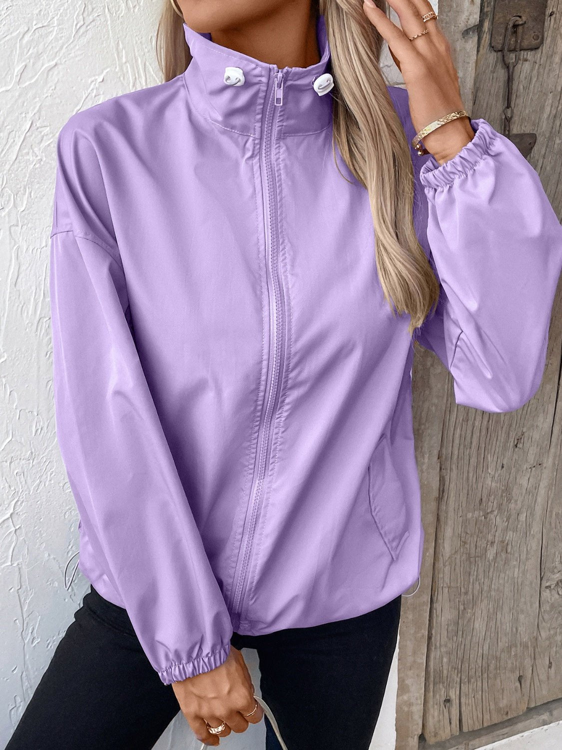 Ivy Lane Pocketed Zip Up Long Sleeve Jacket - Purcell's Clothing Company - 