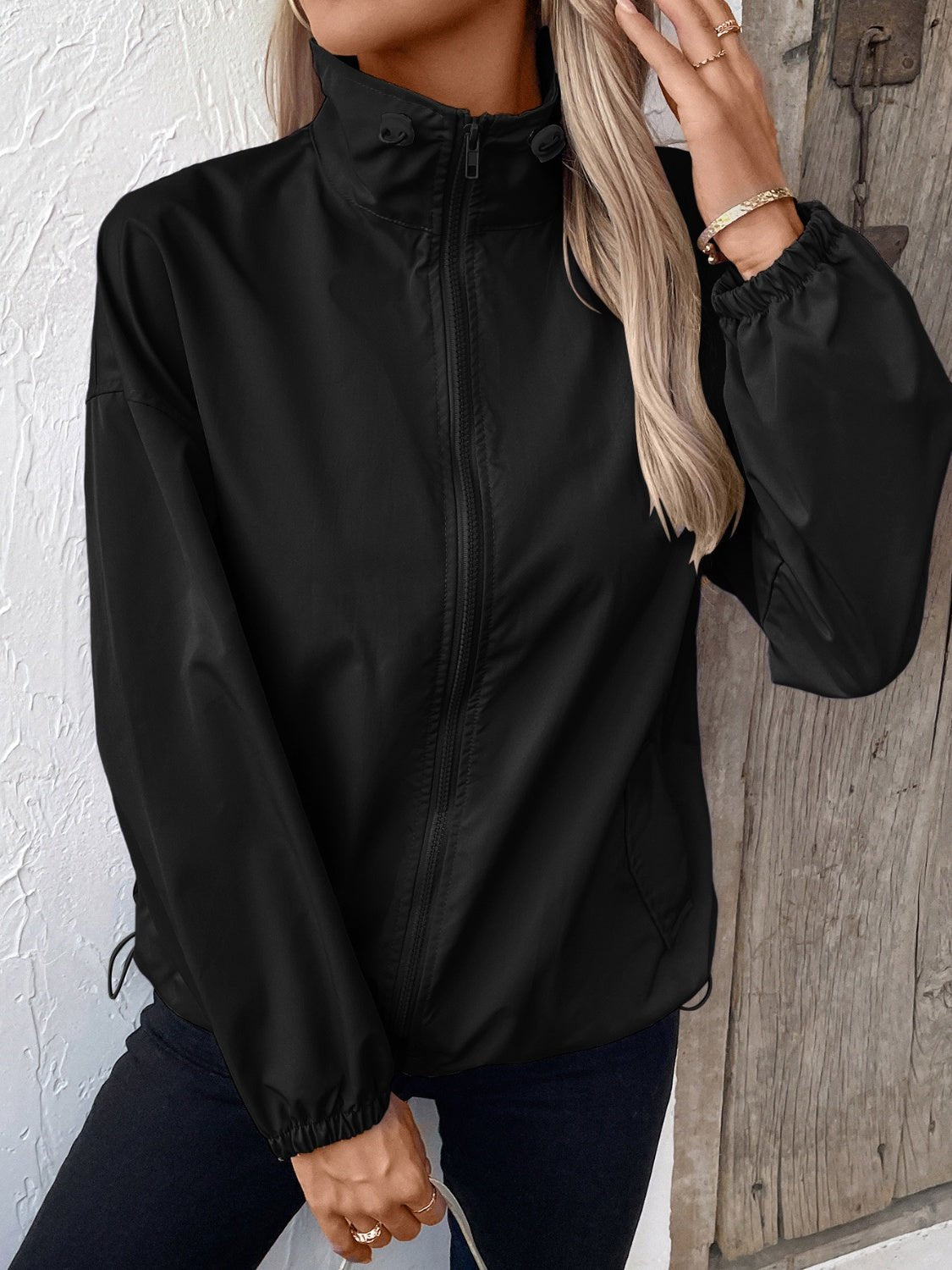 Ivy Lane Pocketed Zip Up Long Sleeve Jacket - Purcell's Clothing Company - 