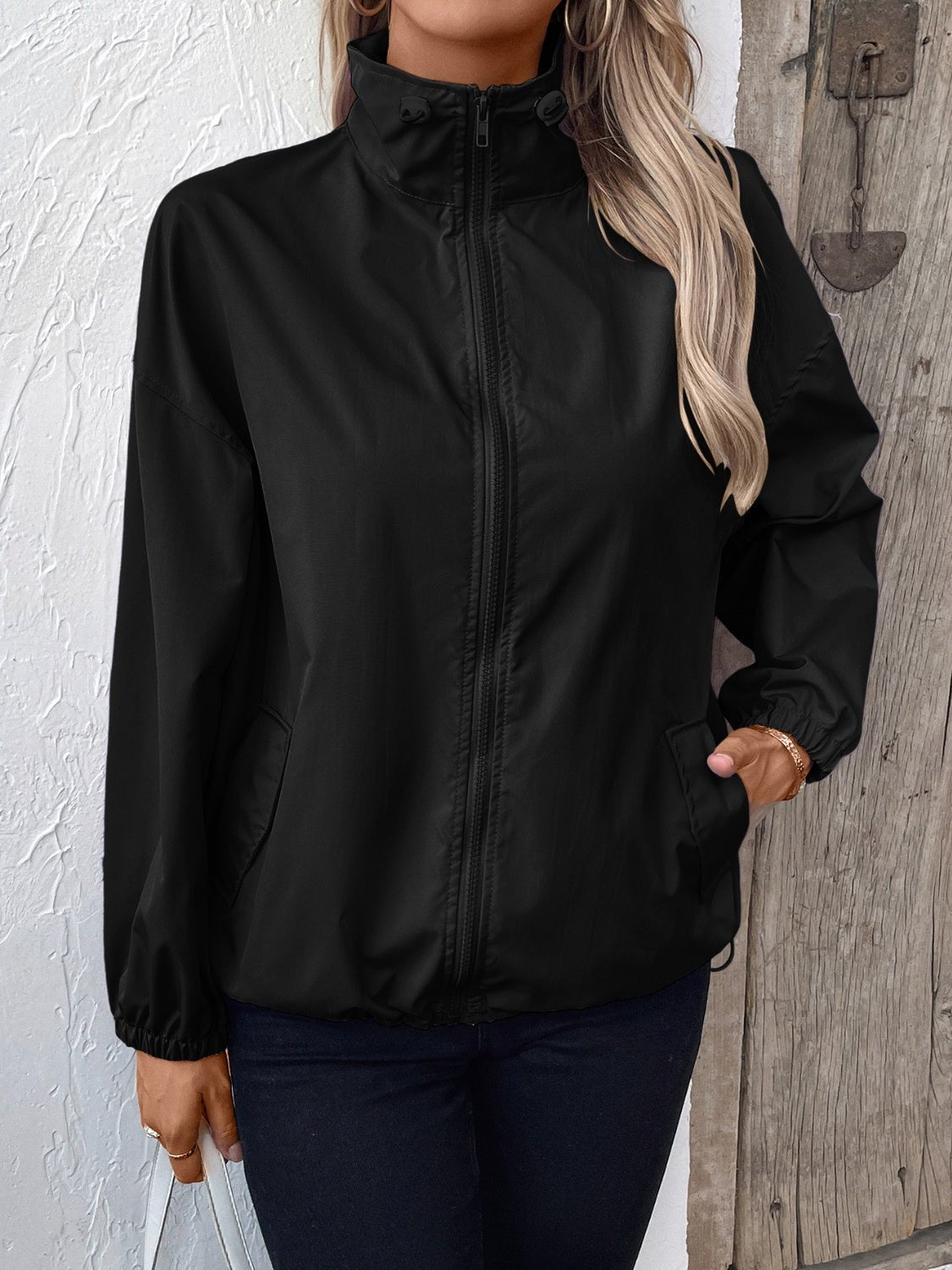 Ivy Lane Pocketed Zip Up Long Sleeve Jacket - Purcell's Clothing Company - 