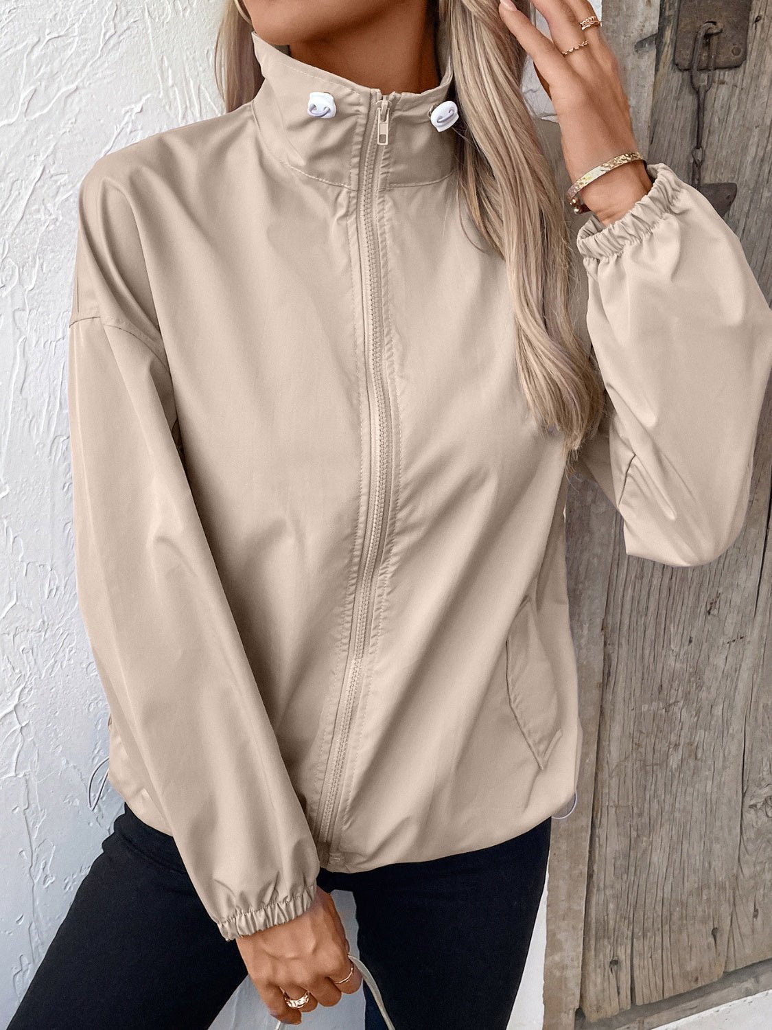 Ivy Lane Pocketed Zip Up Long Sleeve Jacket - Purcell's Clothing Company - 