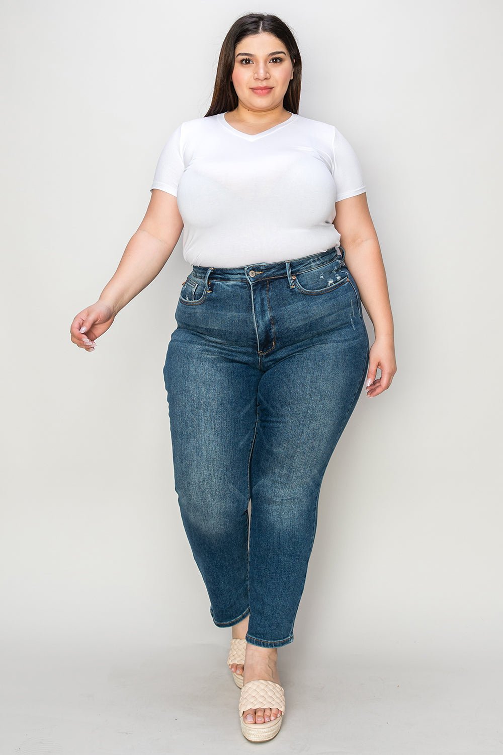 Judy Blue Full Size Tummy Control High Waist Slim Jeans - Purcell's Clothing Company - 