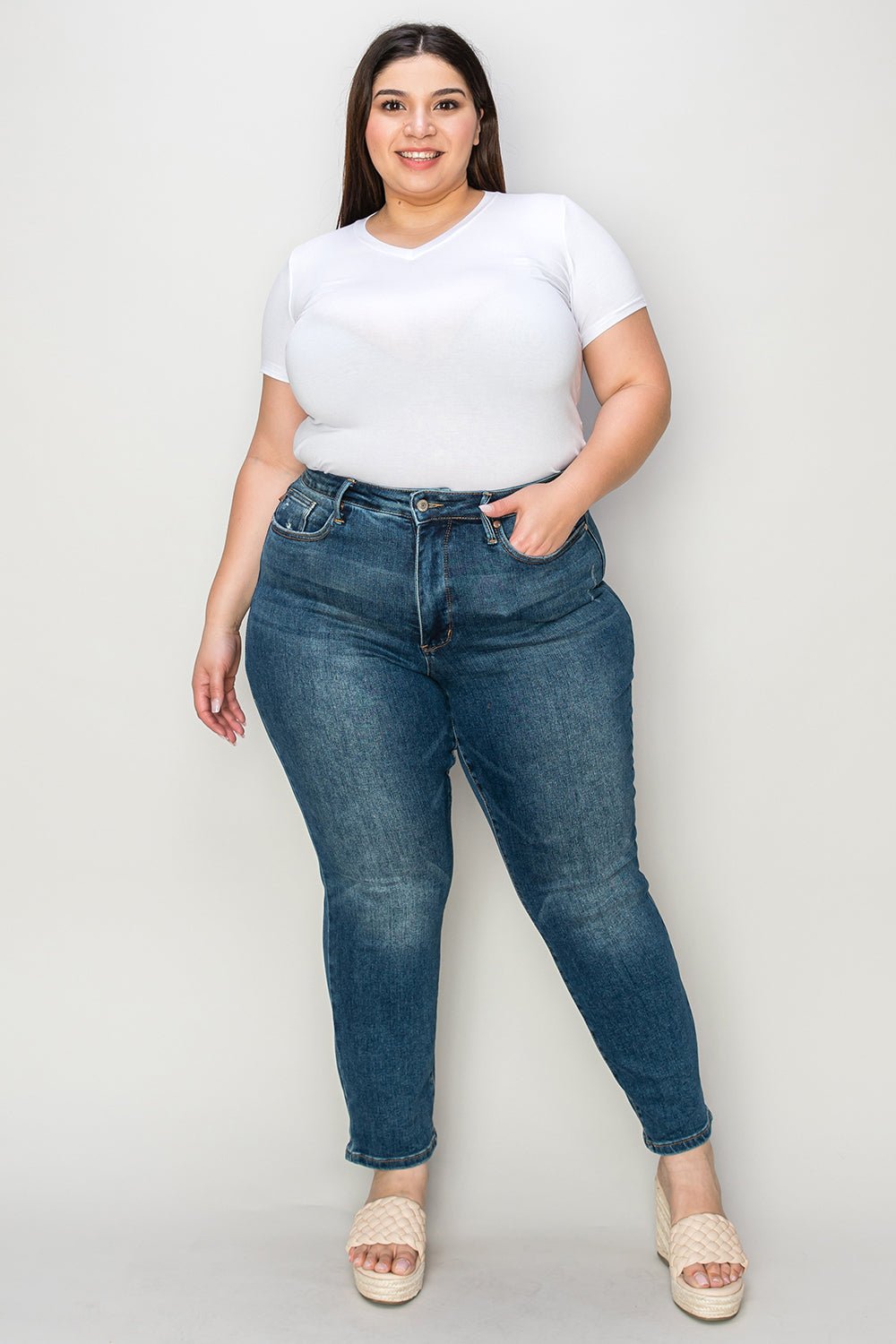 Judy Blue Full Size Tummy Control High Waist Slim Jeans - Purcell's Clothing Company - 