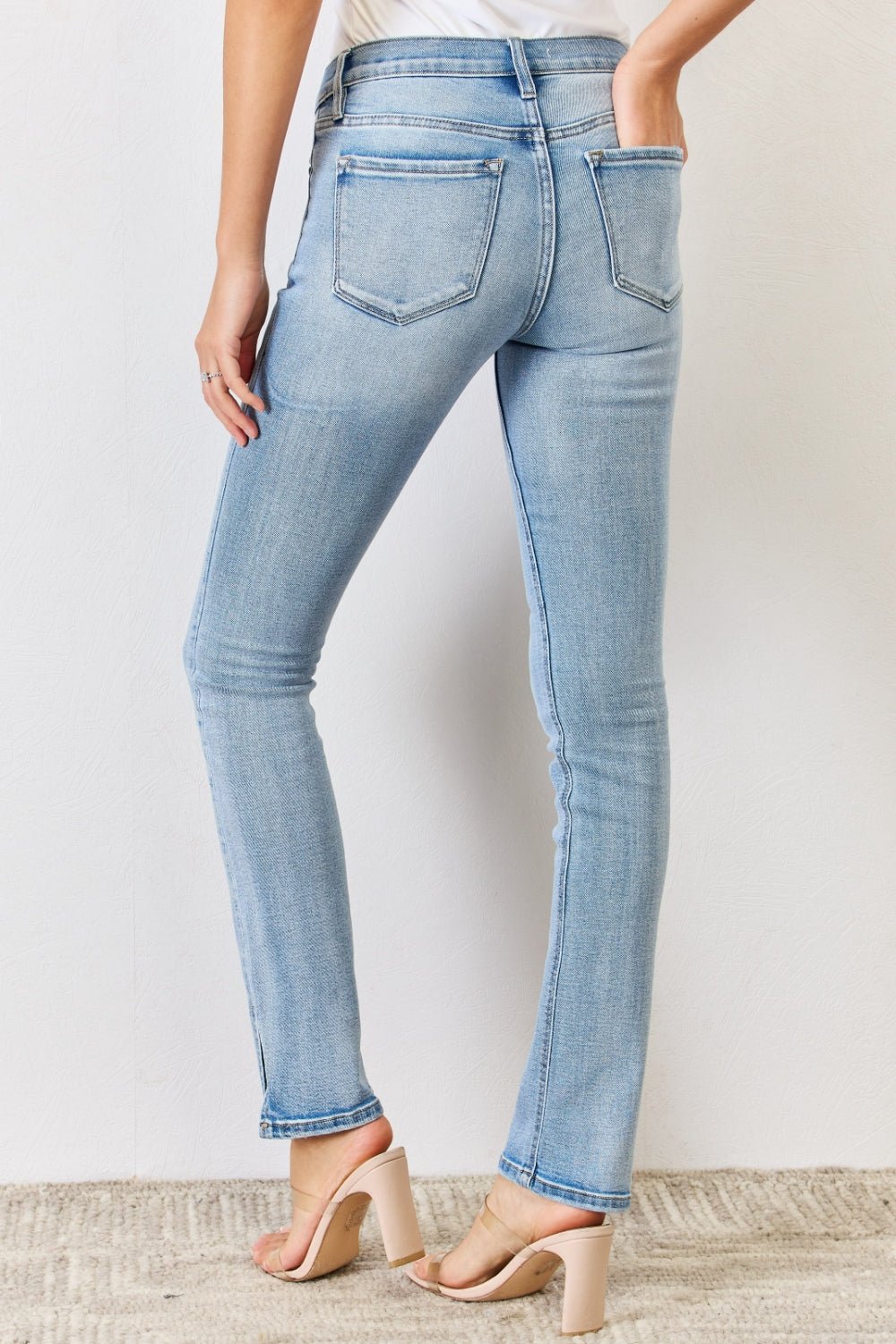 Kancan Full Size Mid Rise Y2K Slit Bootcut Jeans - Purcell's Clothing Company - 