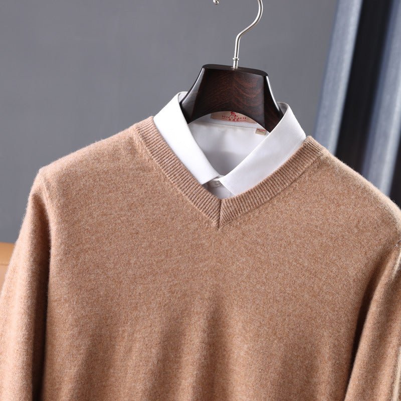 Korean Style Wool V - neck Bottoming Shirt Pullover Sweater - Purcell's Clothing Company - 0