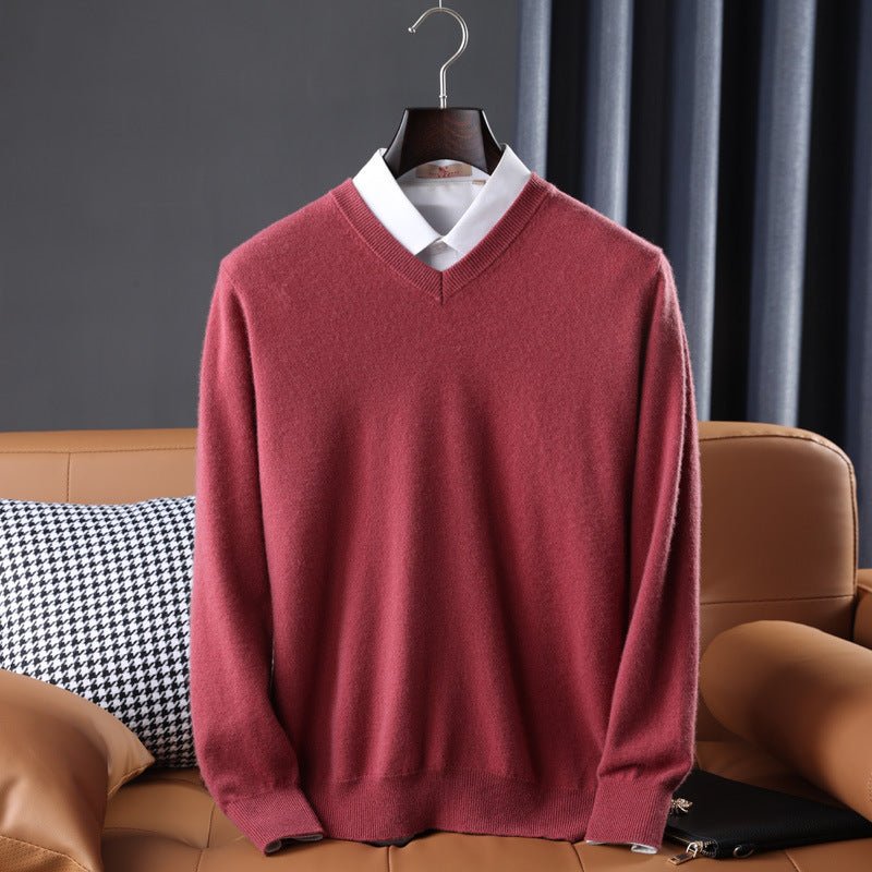 Korean Style Wool V - neck Bottoming Shirt Pullover Sweater - Purcell's Clothing Company - 0