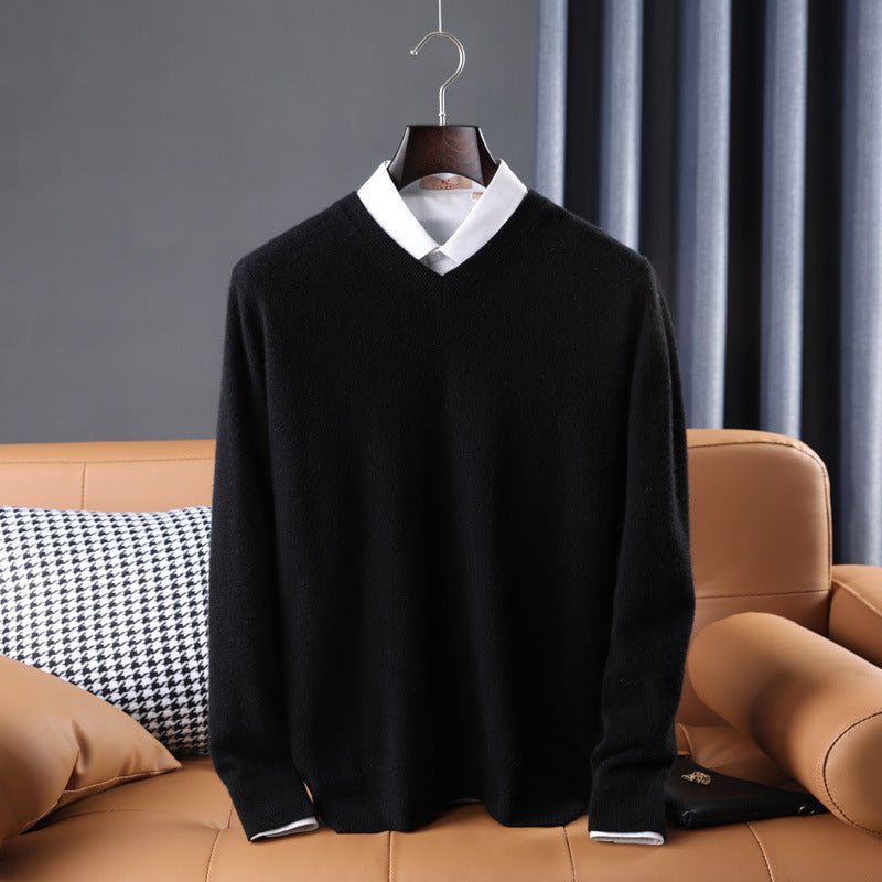 Korean Style Wool V - neck Bottoming Shirt Pullover Sweater - Purcell's Clothing Company - 0