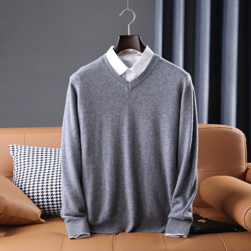 Korean Style Wool V - neck Bottoming Shirt Pullover Sweater - Purcell's Clothing Company - 0