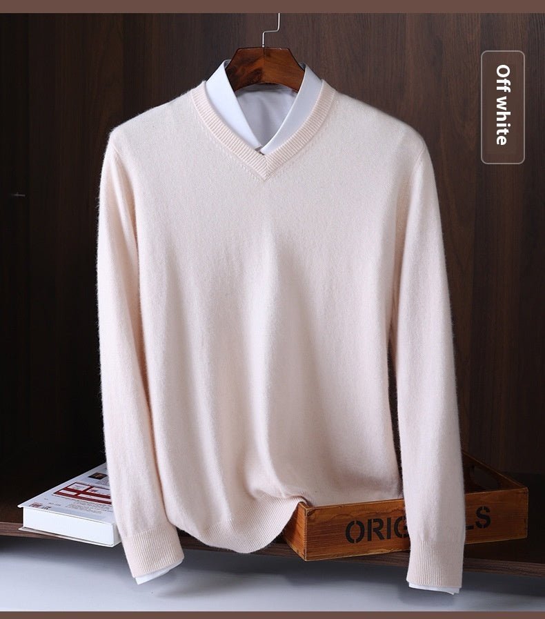 Korean Style Wool V - neck Bottoming Shirt Pullover Sweater - Purcell's Clothing Company - 0