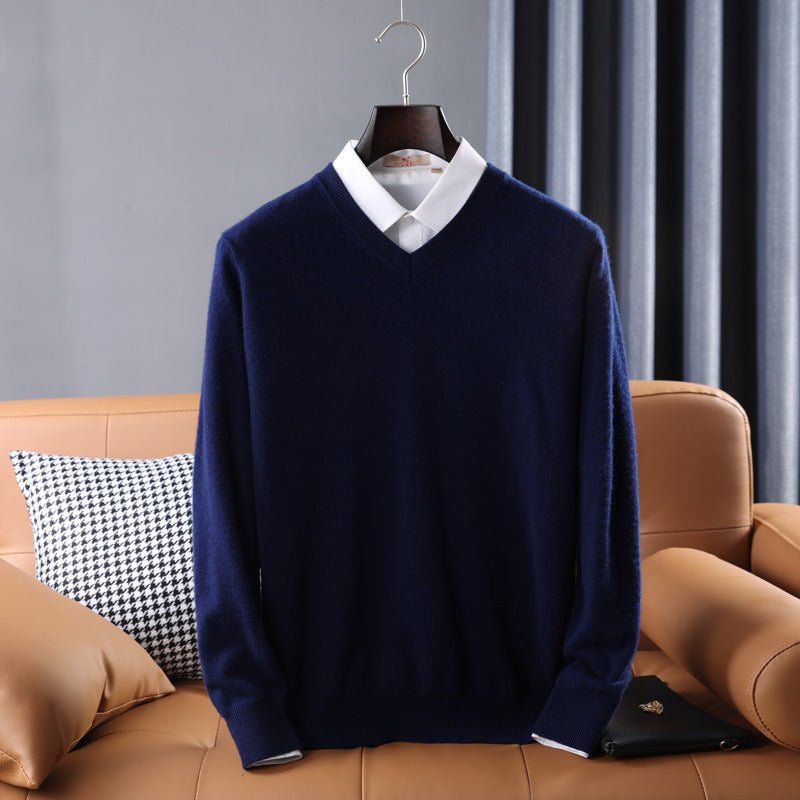 Korean Style Wool V - neck Bottoming Shirt Pullover Sweater - Purcell's Clothing Company - 0