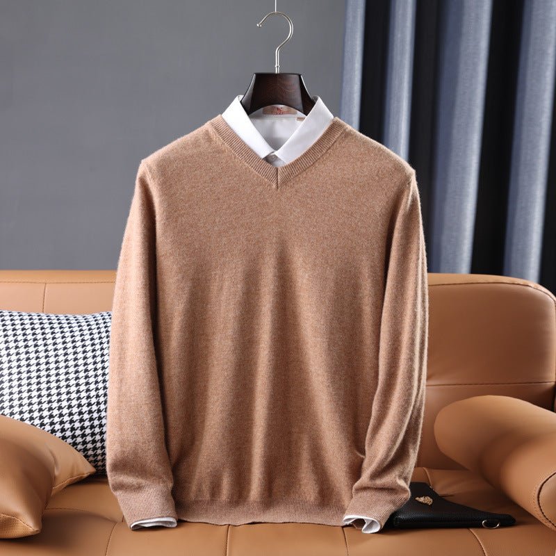 Korean Style Wool V - neck Bottoming Shirt Pullover Sweater - Purcell's Clothing Company - 0