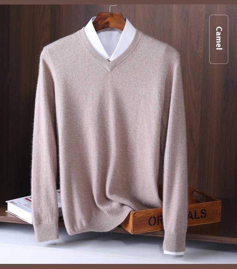 Korean Style Wool V - neck Bottoming Shirt Pullover Sweater - Purcell's Clothing Company - 0