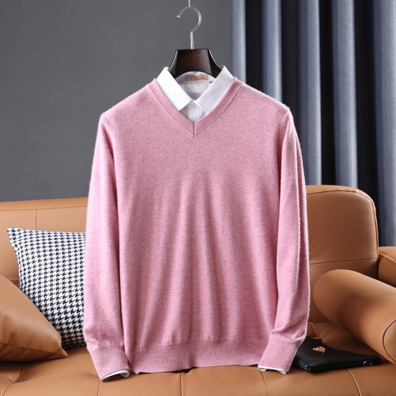 Korean Style Wool V - neck Bottoming Shirt Pullover Sweater - Purcell's Clothing Company - 0