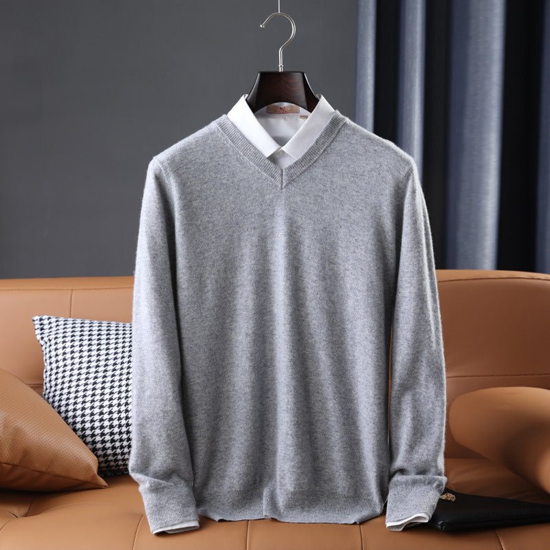 Korean Style Wool V - neck Bottoming Shirt Pullover Sweater - Purcell's Clothing Company - 0