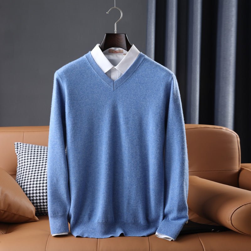 Korean Style Wool V - neck Bottoming Shirt Pullover Sweater - Purcell's Clothing Company - 0