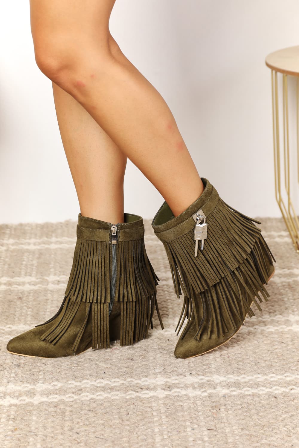 Legend Women's Tassel Wedge Heel Ankle Booties - Purcell's Clothing Company - 