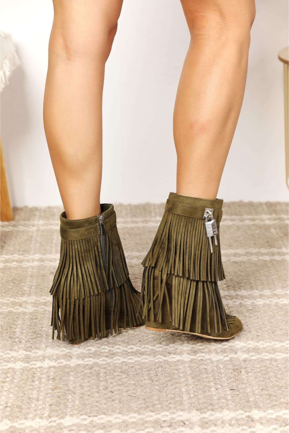 Legend Women's Tassel Wedge Heel Ankle Booties - Purcell's Clothing Company - 