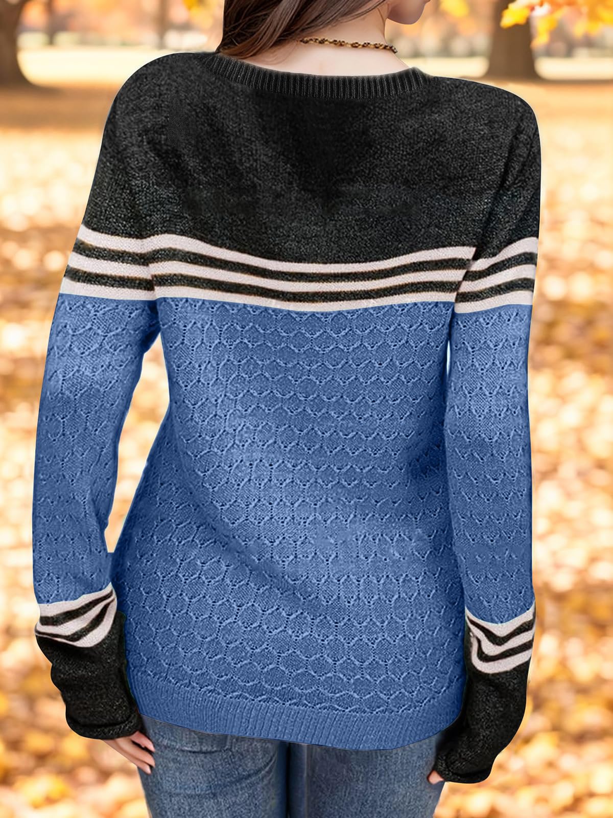 Long Sleeve Block Striped Sweater - Purcell's Clothing Company - 